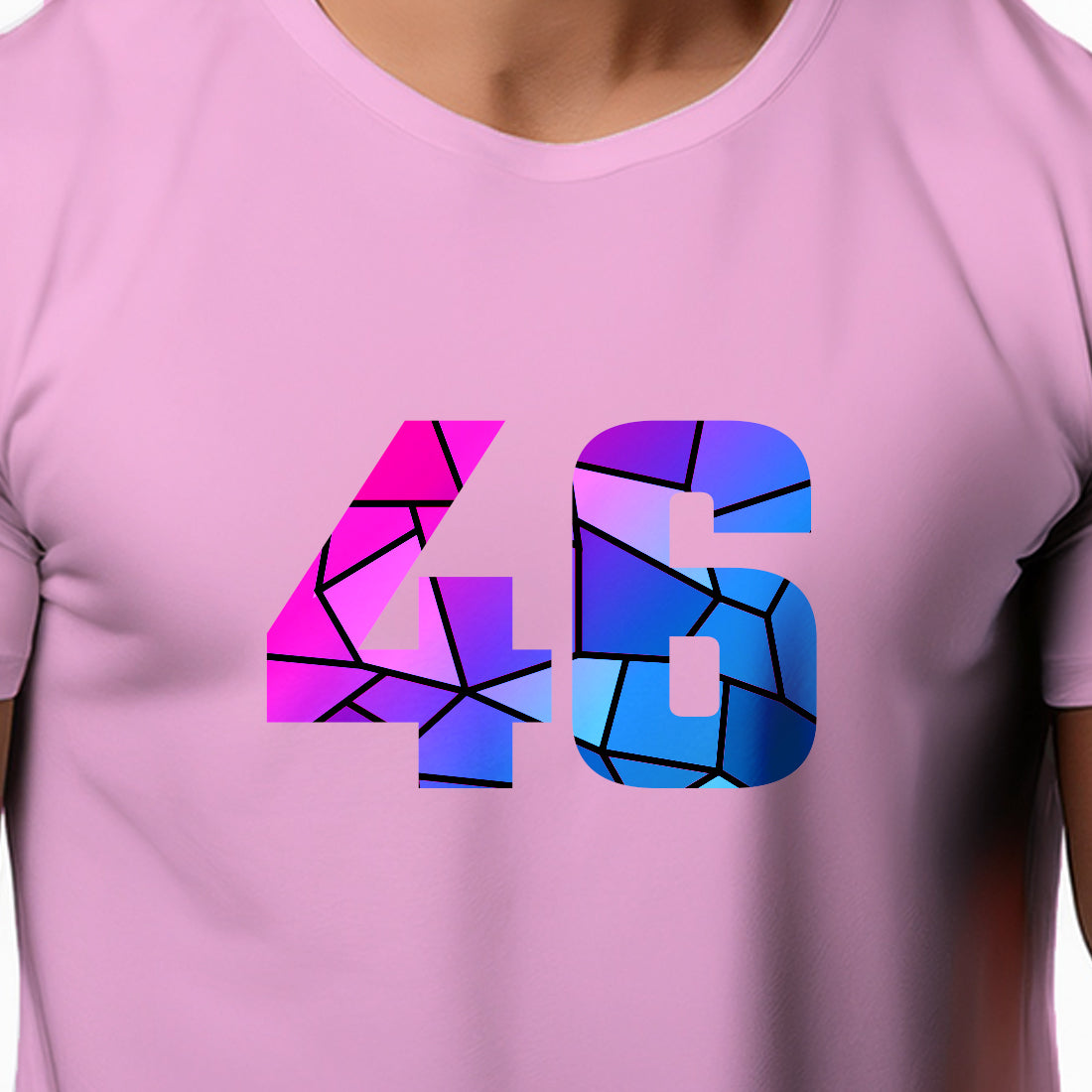 46 Number Men Unisex T-Shirt (Light Pink)