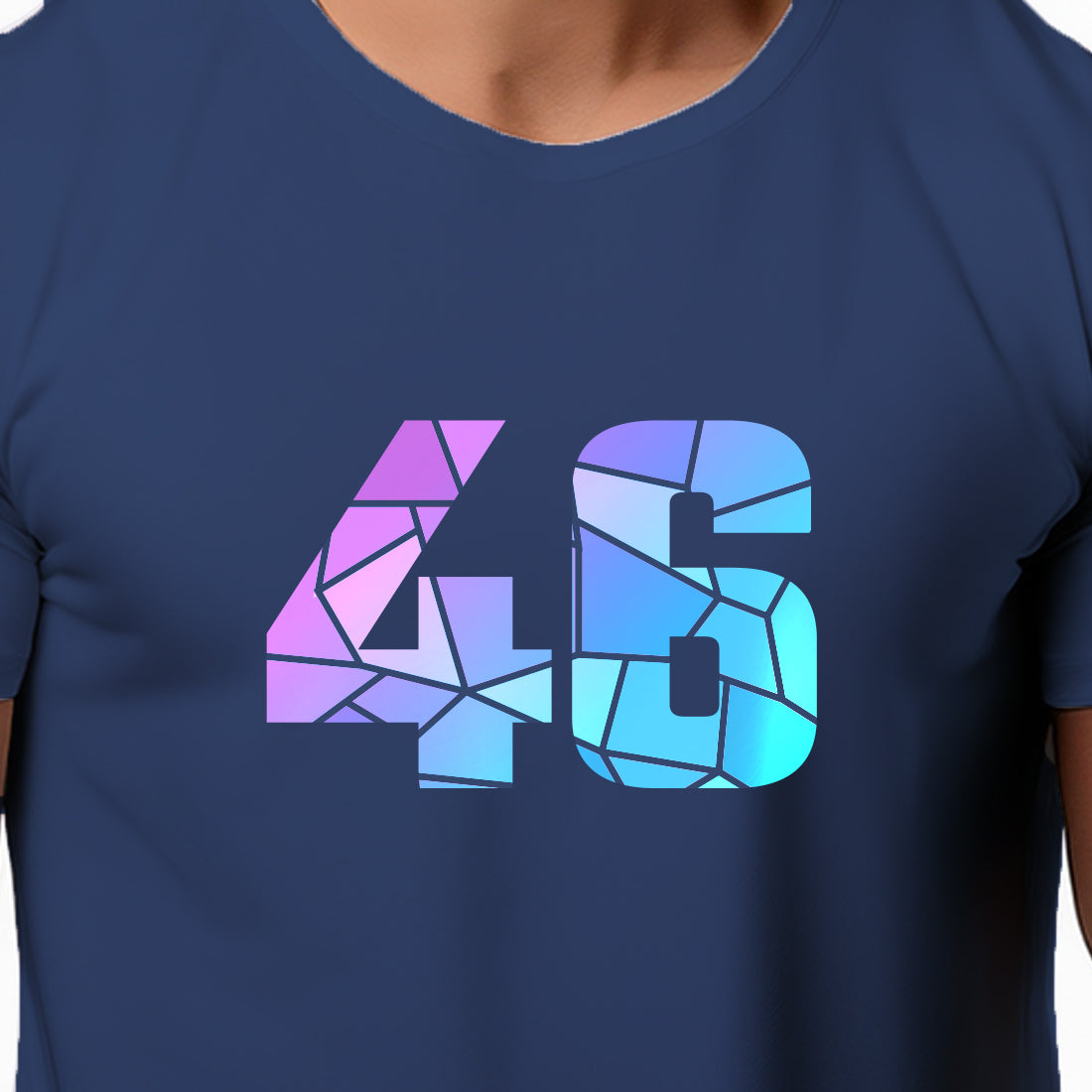 46 Number Men Unisex T-Shirt (Navy Blue)