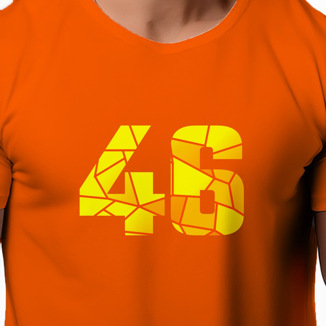 46 Number Men Unisex T-Shirt (Orange)