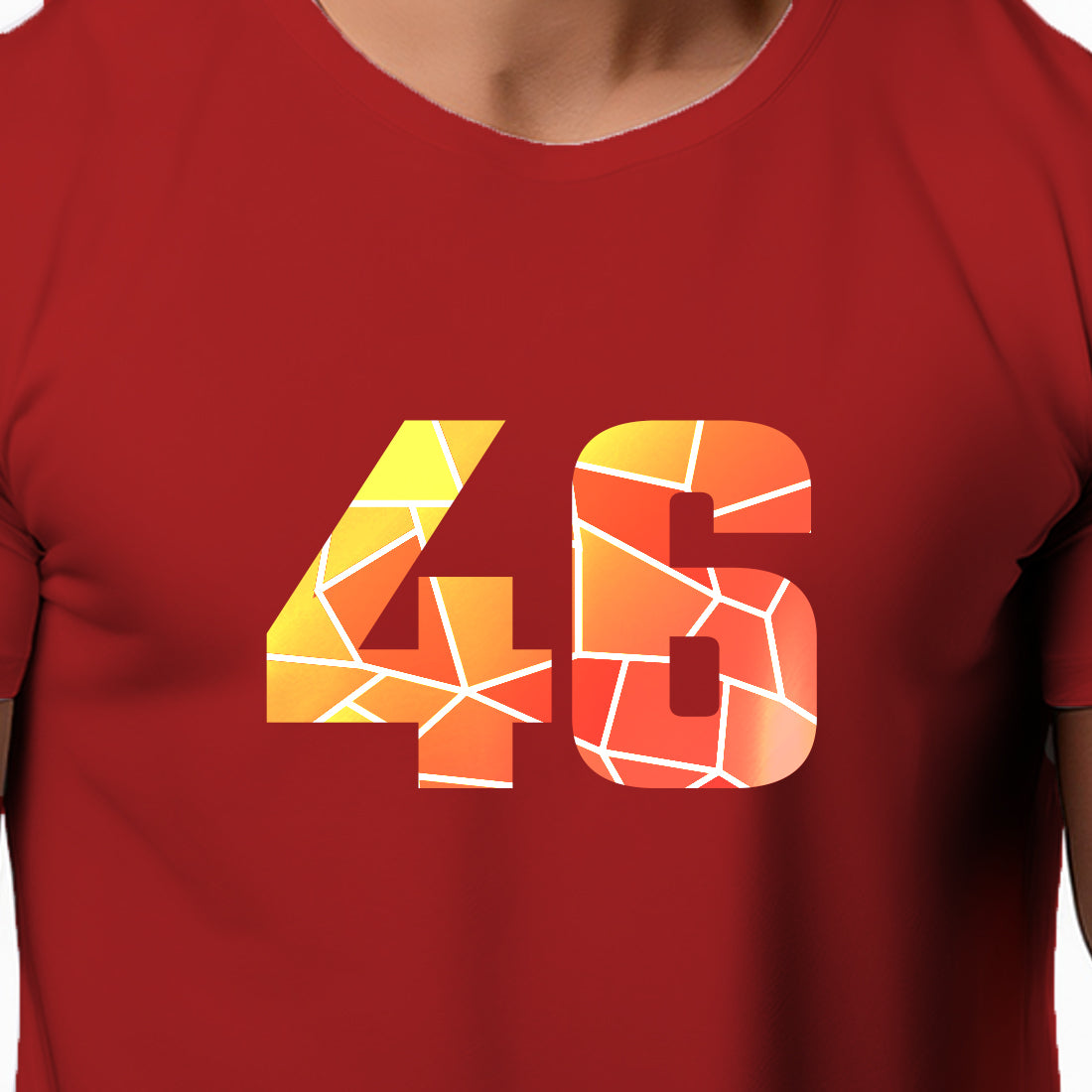 46 Number Men Unisex T-Shirt (Red)