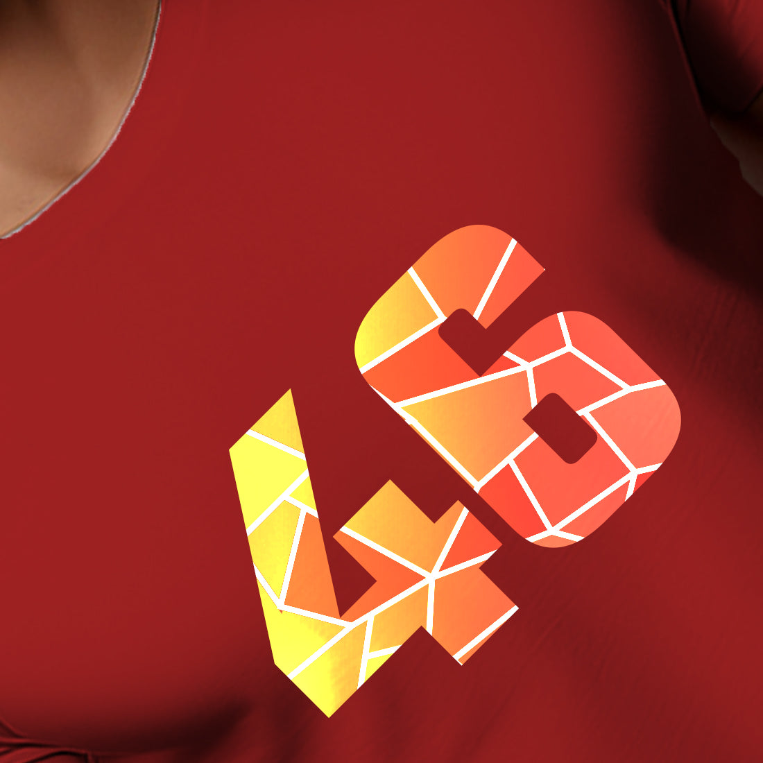 46 Number Men Unisex T-Shirt (Red)