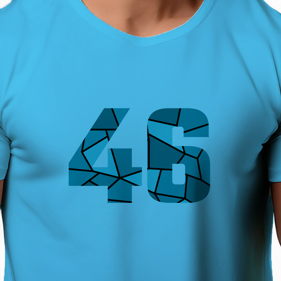 46 Number Men Unisex T-Shirt (Sky Blue)