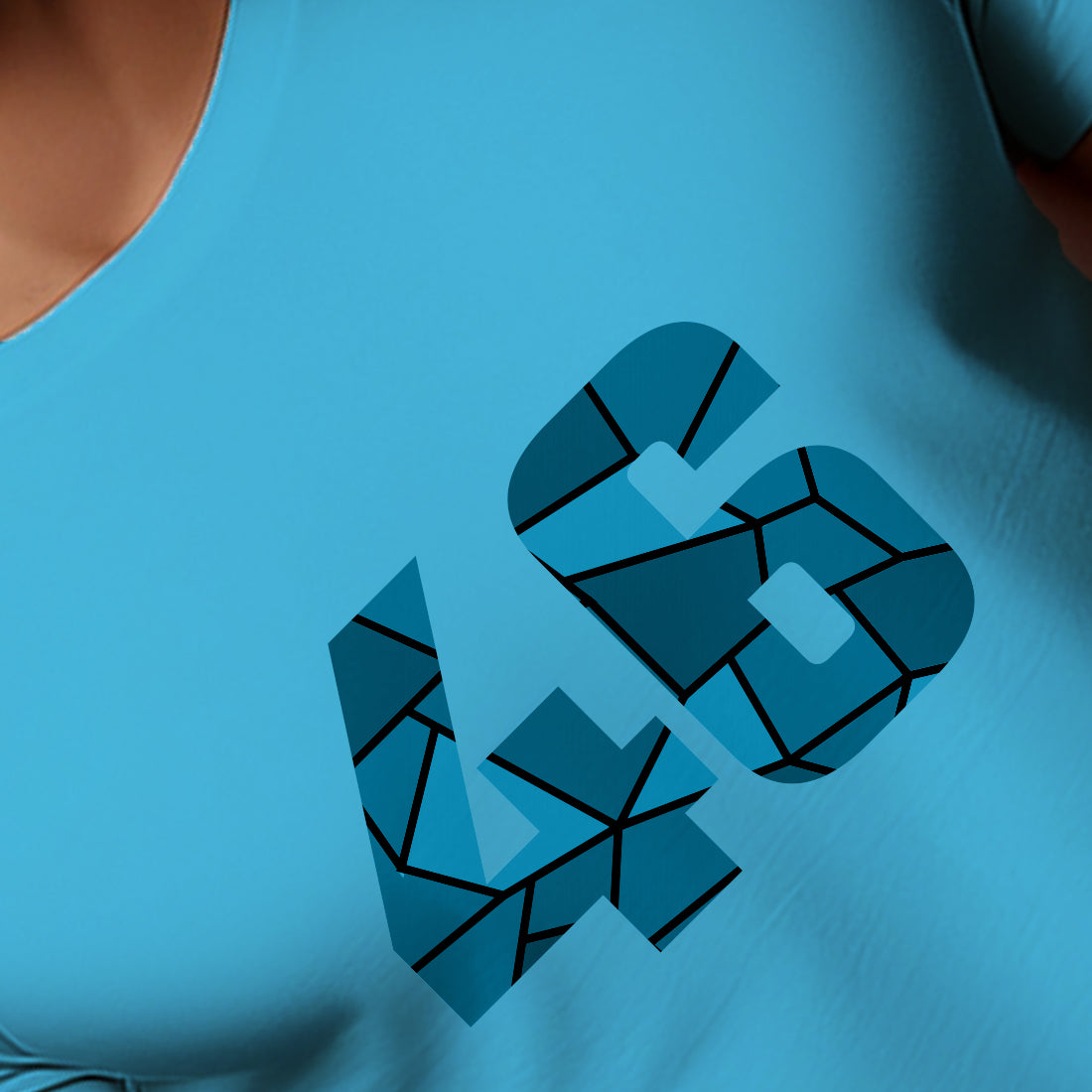 46 Number Men Unisex T-Shirt (Sky Blue)