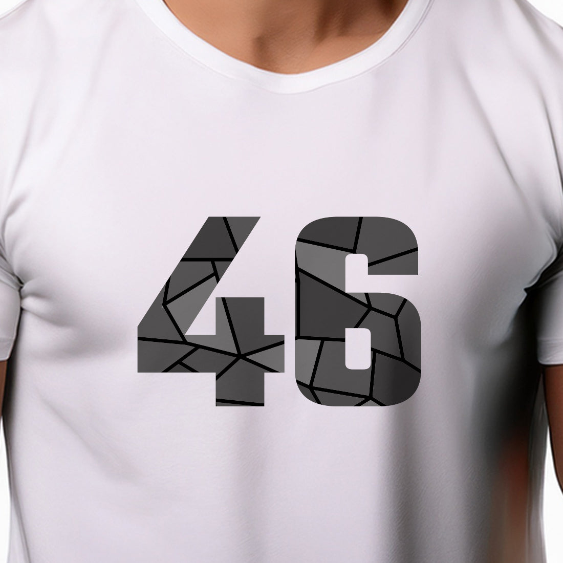 46 Number Men Unisex T-Shirt (White)