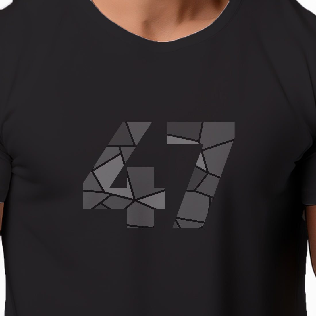 47 Number Men Unisex T-Shirt (Black)