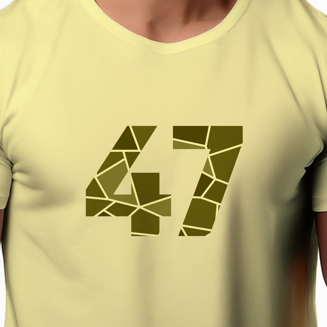 47 Number Men Unisex T-Shirt (Butter Yellow)