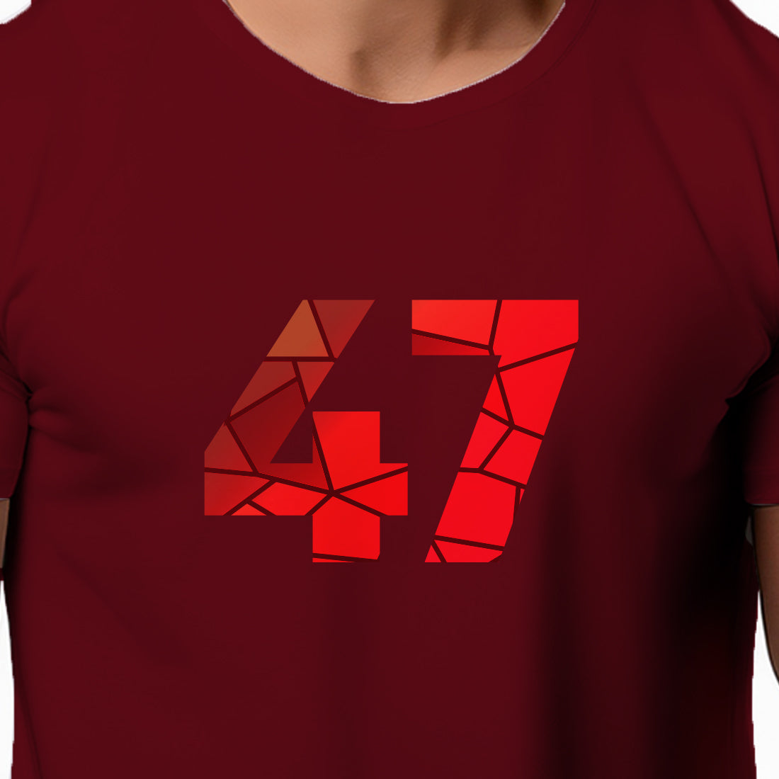 47 Number Men Unisex T-Shirt (Maroon)