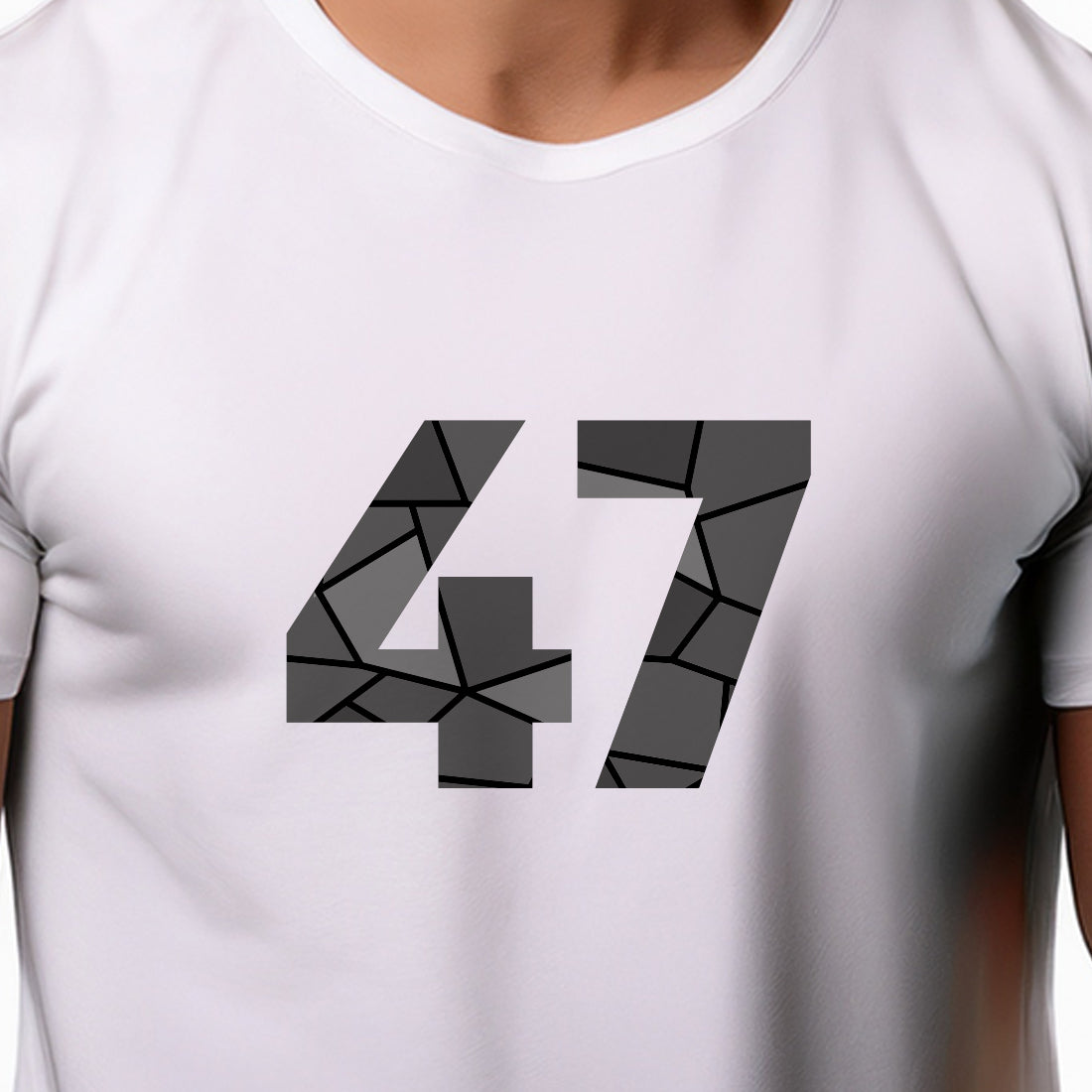 47 Number Men Unisex T-Shirt (White)