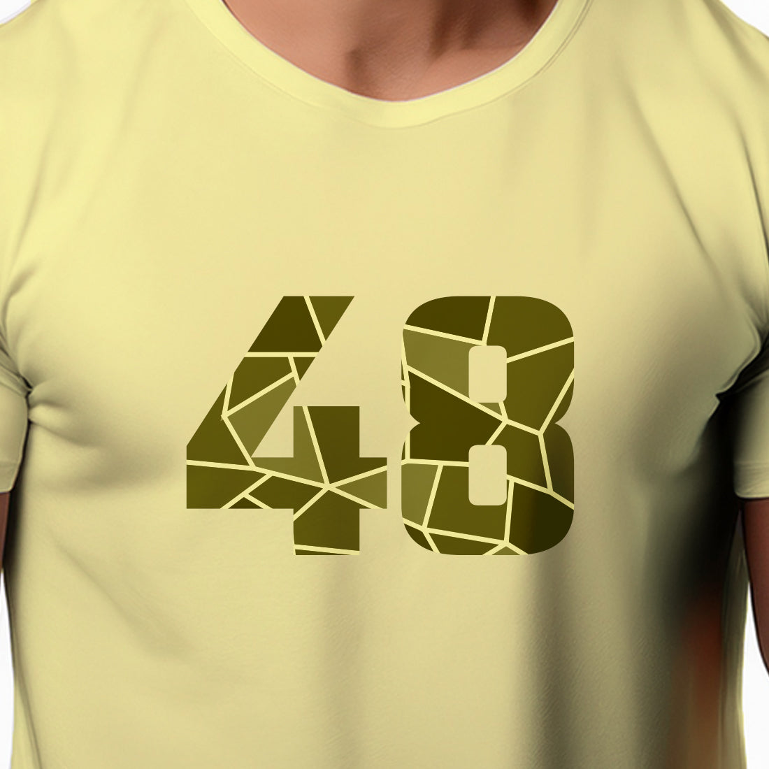 48 Number Men Unisex T-Shirt (Butter Yellow)