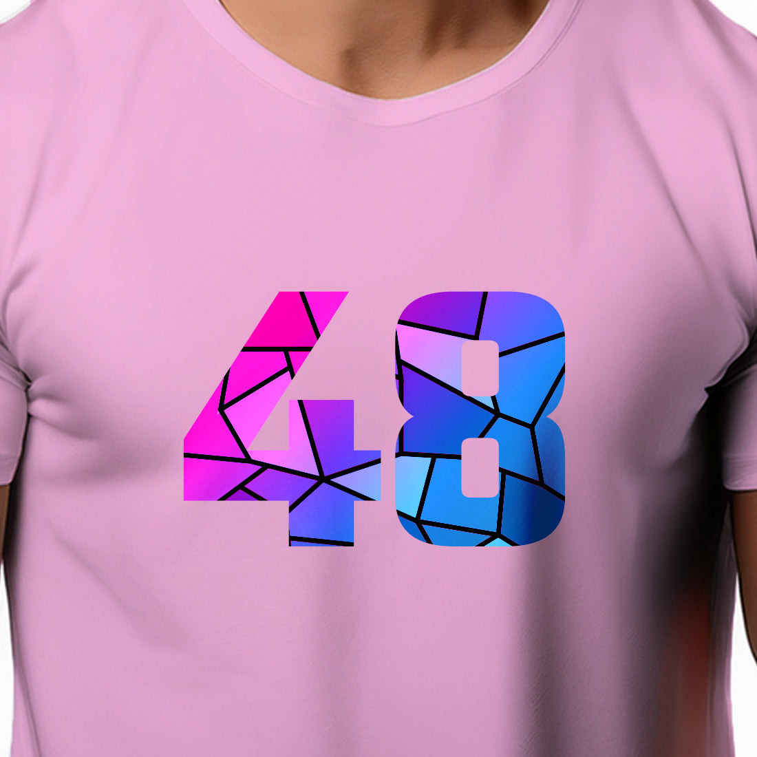 48 Number Men Unisex T-Shirt (Light Pink)