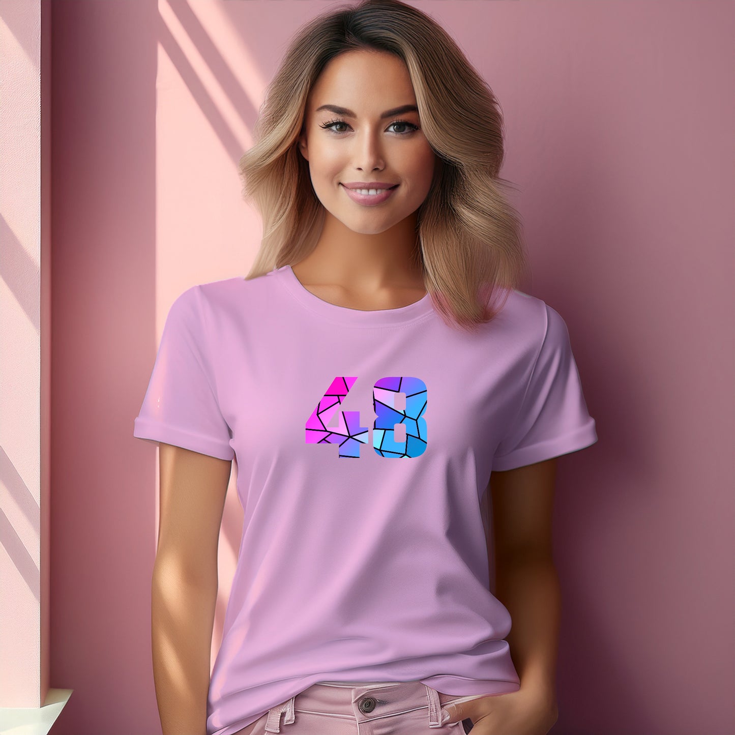 48 Number Women T-Shirt (Light Pink)
