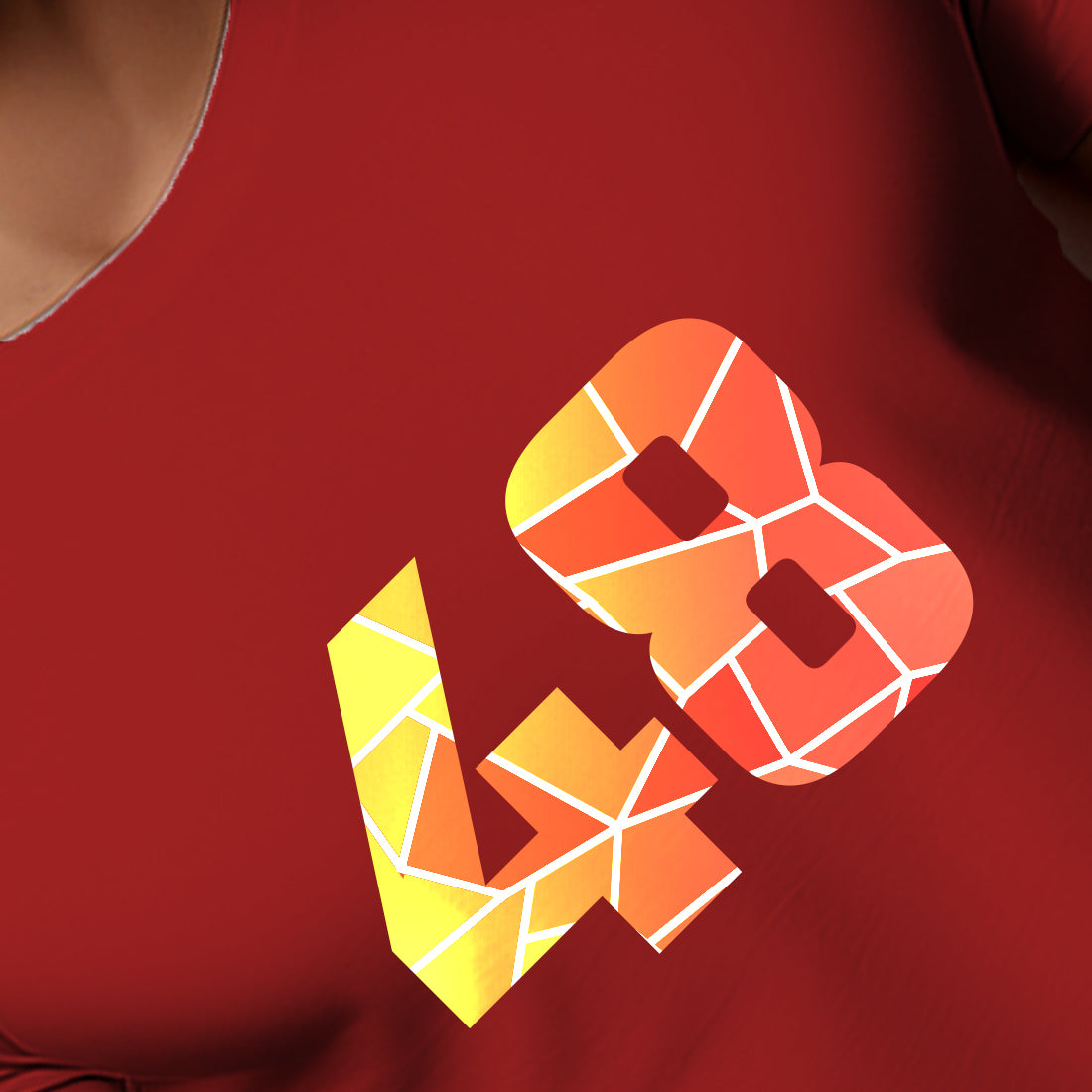 48 Number Men Unisex T-Shirt (Red)