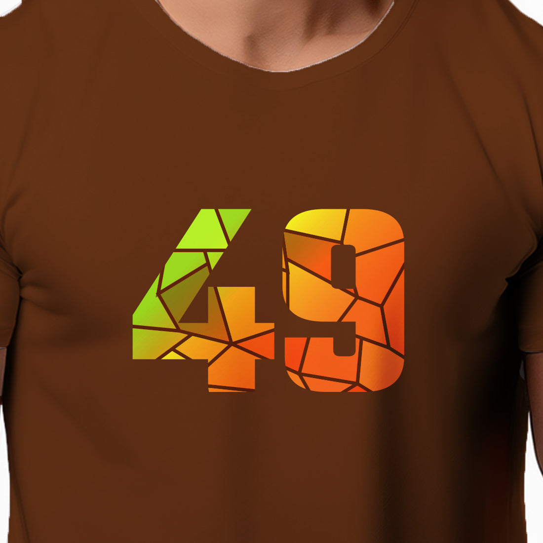 49 Number Men Unisex T-Shirt (Brown)