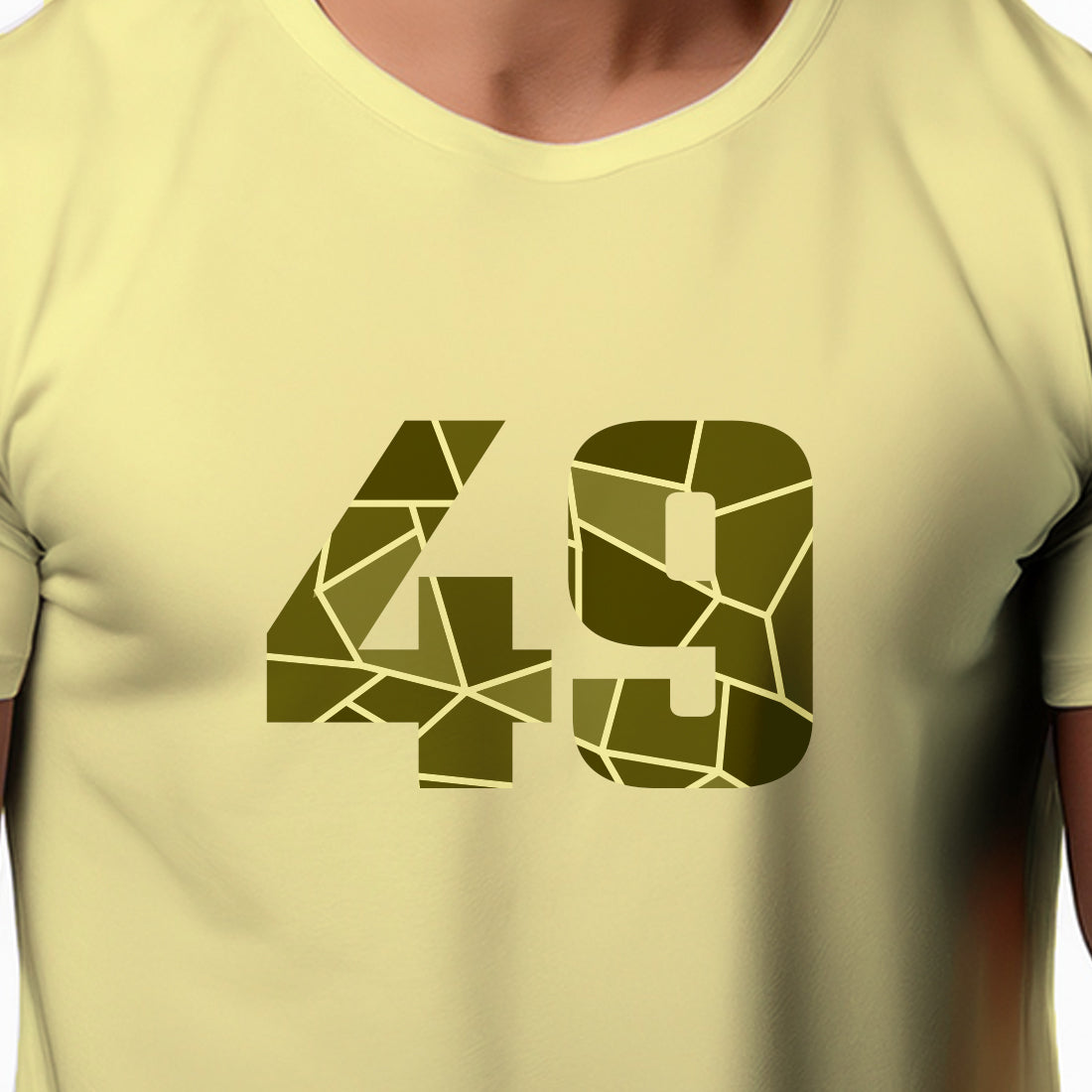 49 Number Men Unisex T-Shirt (Butter Yellow)