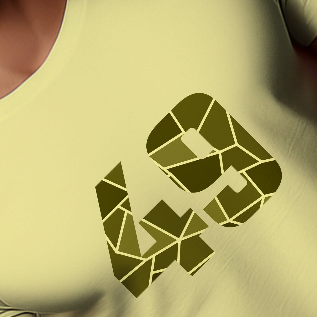 49 Number Men Unisex T-Shirt (Butter Yellow)