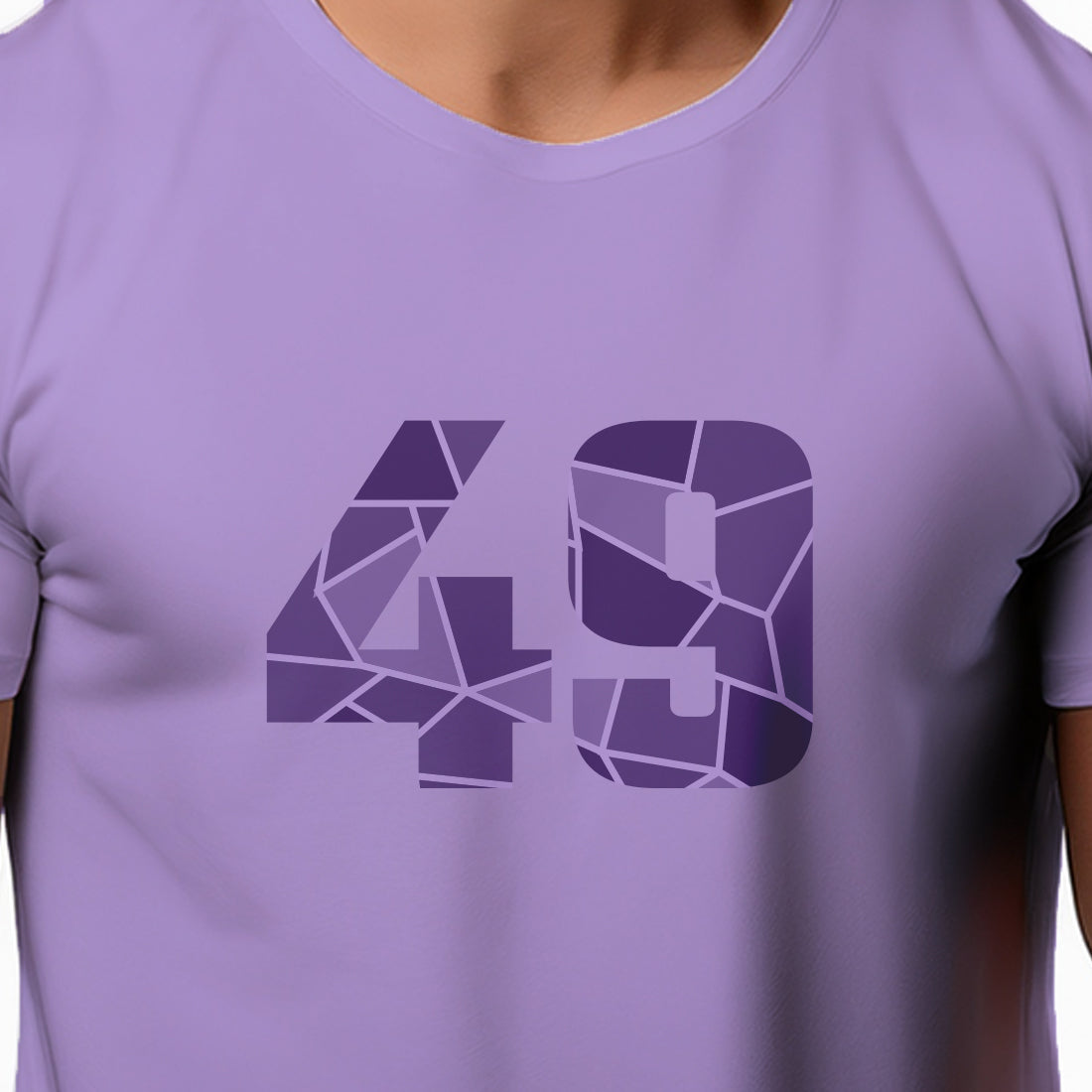 49 Number Men Unisex T-Shirt (Iris Lavender)