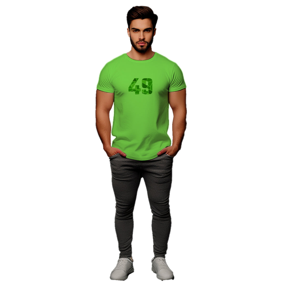 49 Number Men Unisex T-Shirt (Liril Green)