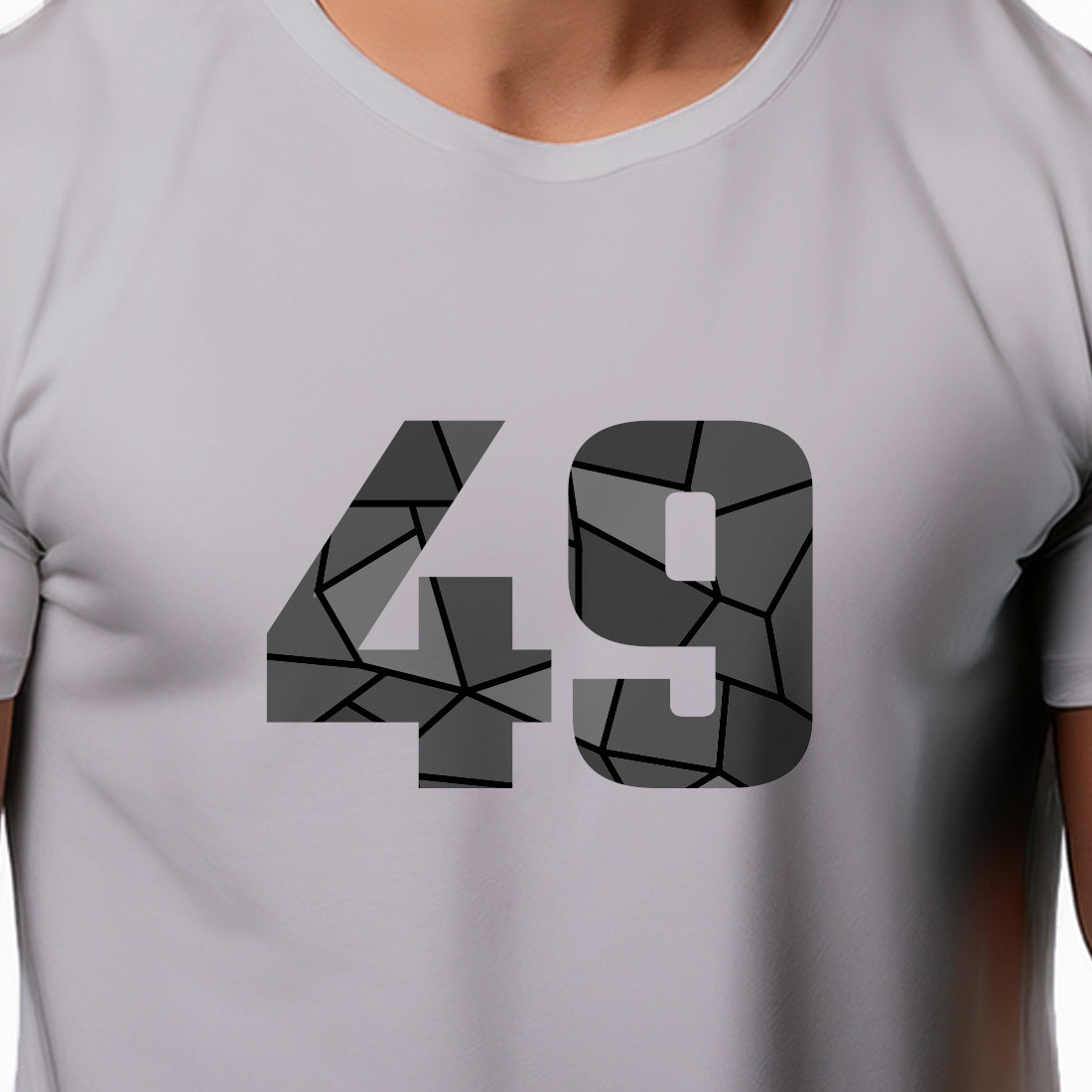49 Number Men Unisex T-Shirt (Melange Grey)