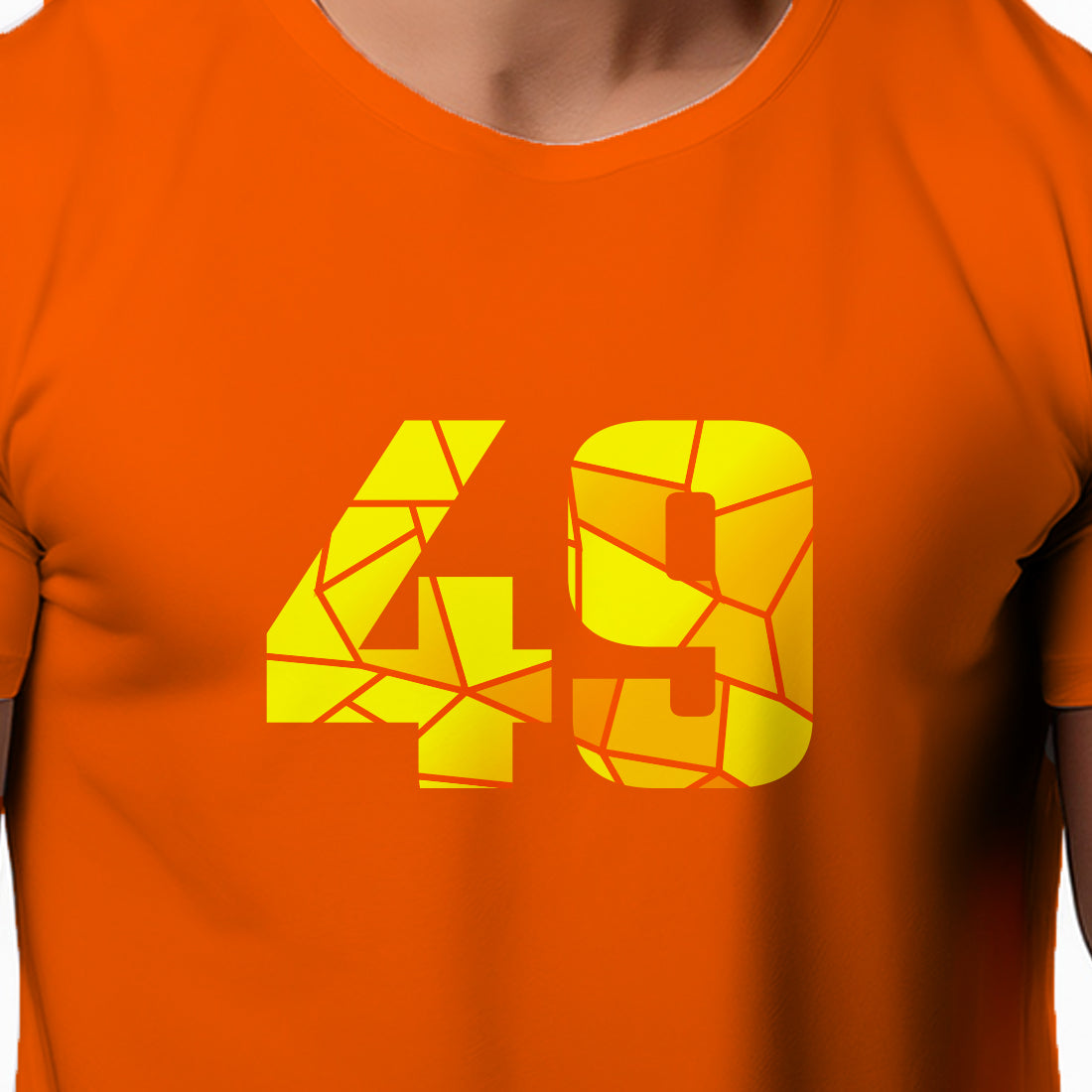 49 Number Men Unisex T-Shirt (Orange)