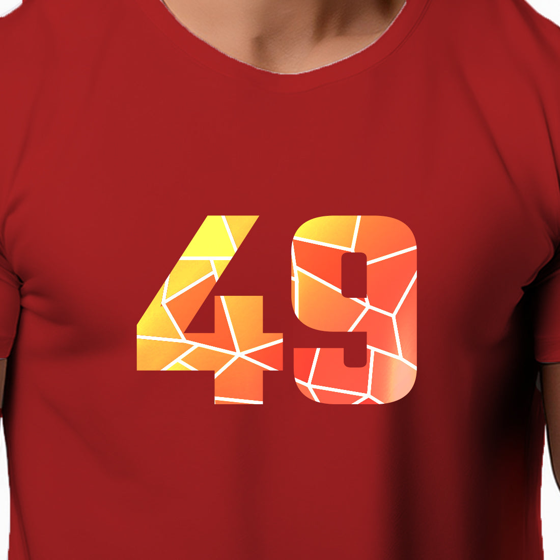 49 Number Men Unisex T-Shirt (Red)