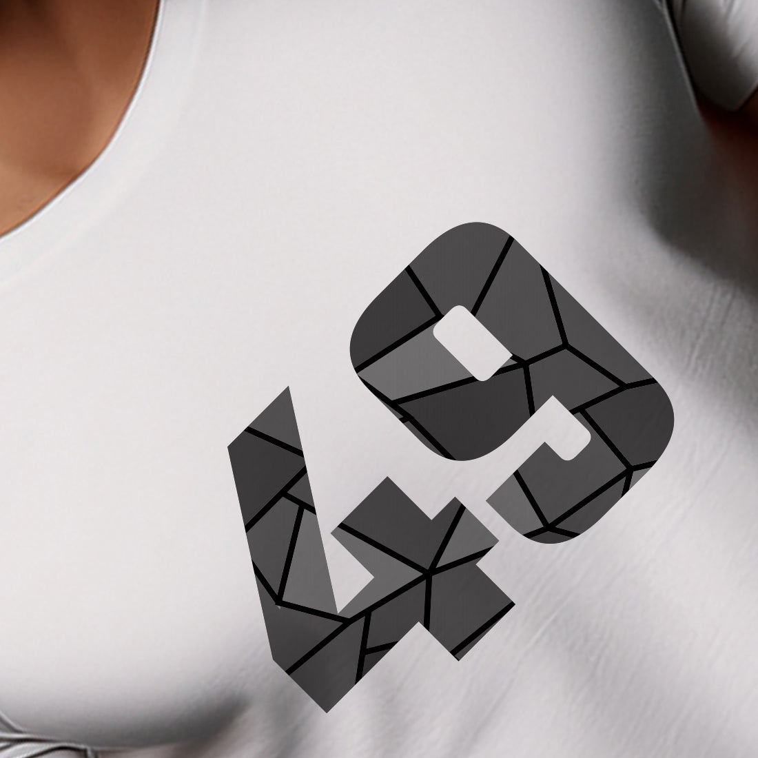 49 Number Men Unisex T-Shirt (White)