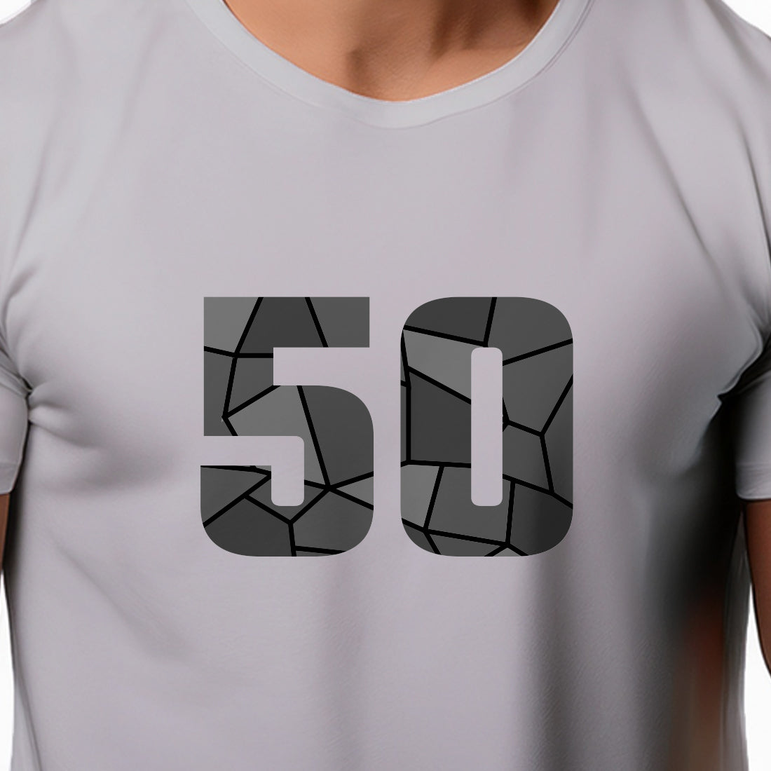 50 Number Men Unisex T-Shirt (Melange Grey)