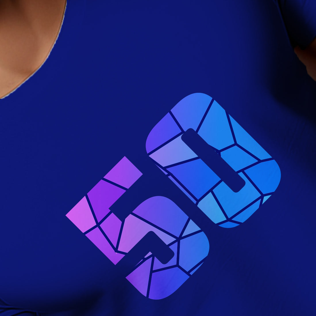 50 Number Men Unisex T-Shirt (Royal Blue)