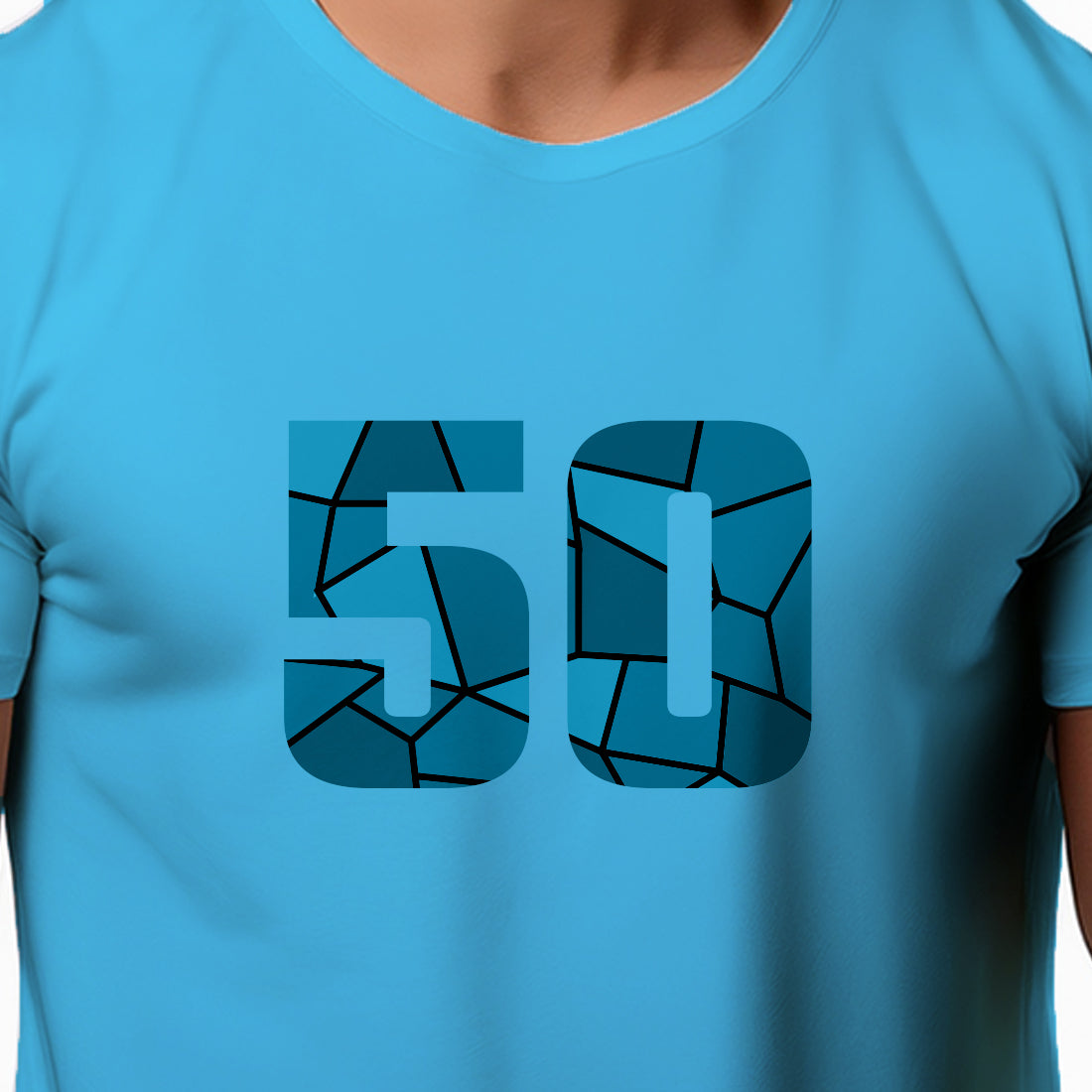 50 Number Men Unisex T-Shirt (Sky Blue)