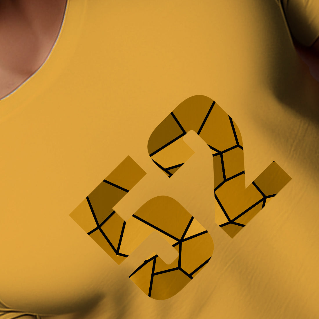 52 Number Men Unisex T-Shirt (Golden Yellow)