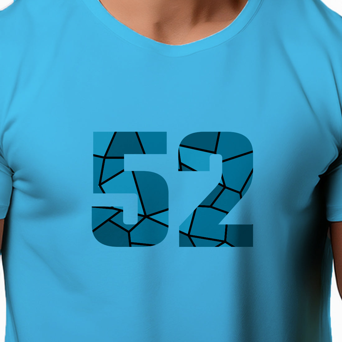 52 Number Men Unisex T-Shirt (Sky Blue)