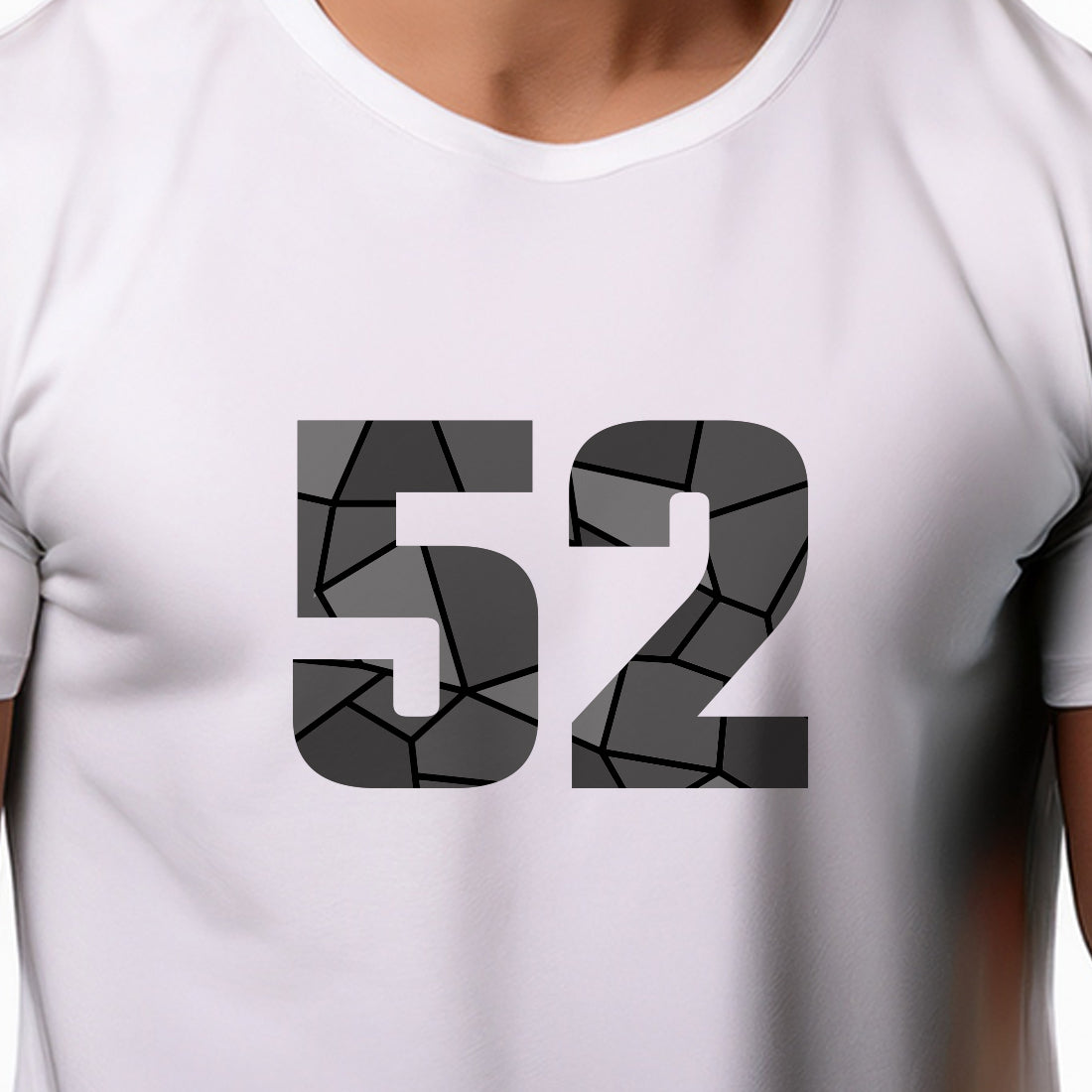 52 Number Men Unisex T-Shirt (White)