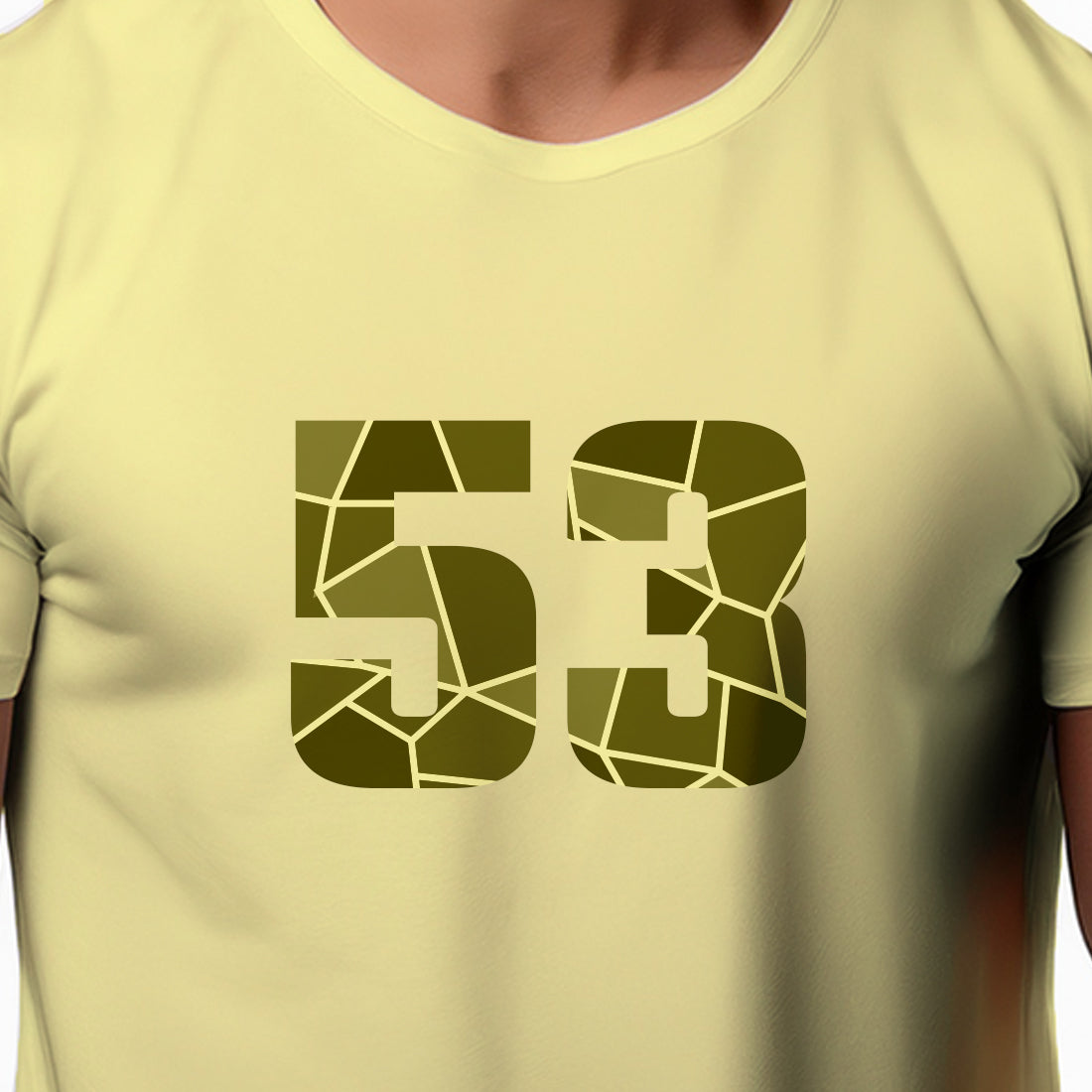 53 Number Men Unisex T-Shirt (Butter Yellow)
