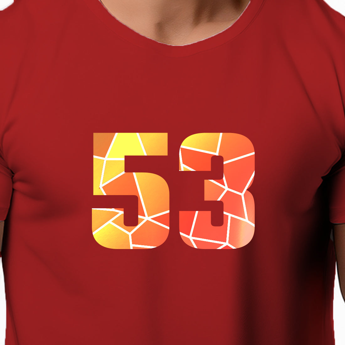 53 Number Men Unisex T-Shirt (Red)