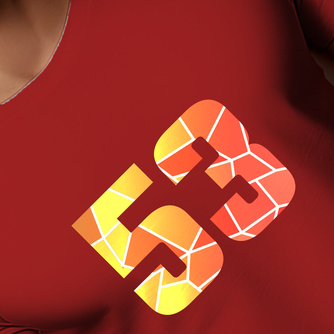 53 Number Men Unisex T-Shirt (Red)