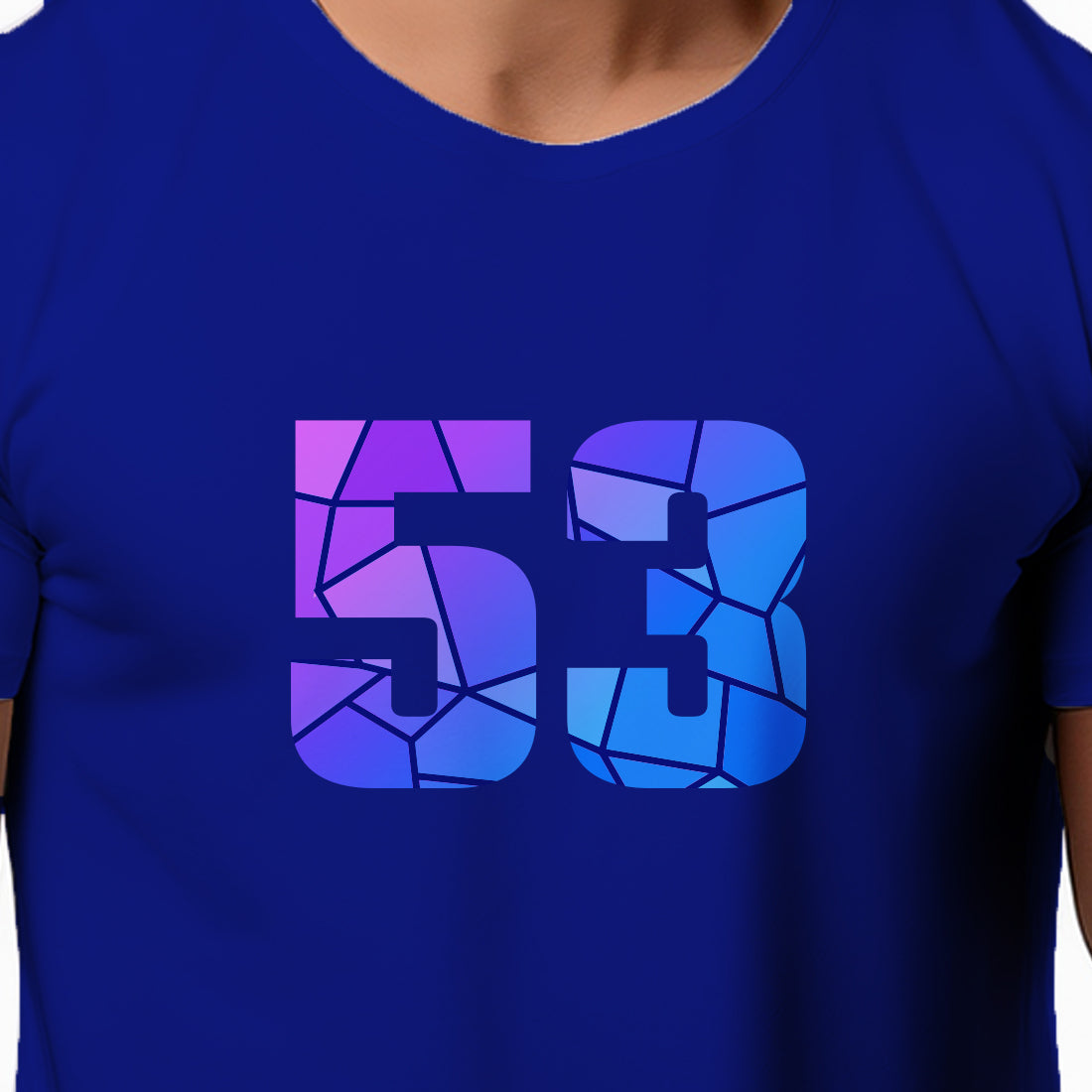 53 Number Men Unisex T-Shirt (Royal Blue)