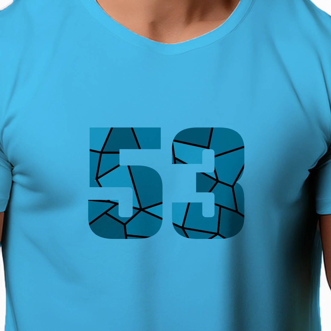 53 Number Men Unisex T-Shirt (Sky Blue)
