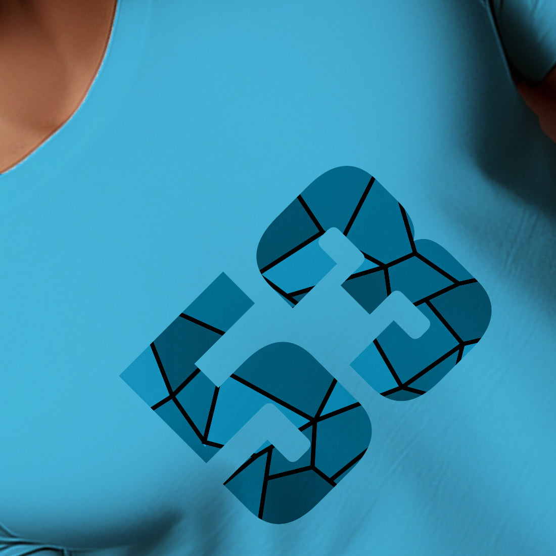 53 Number Men Unisex T-Shirt (Sky Blue)