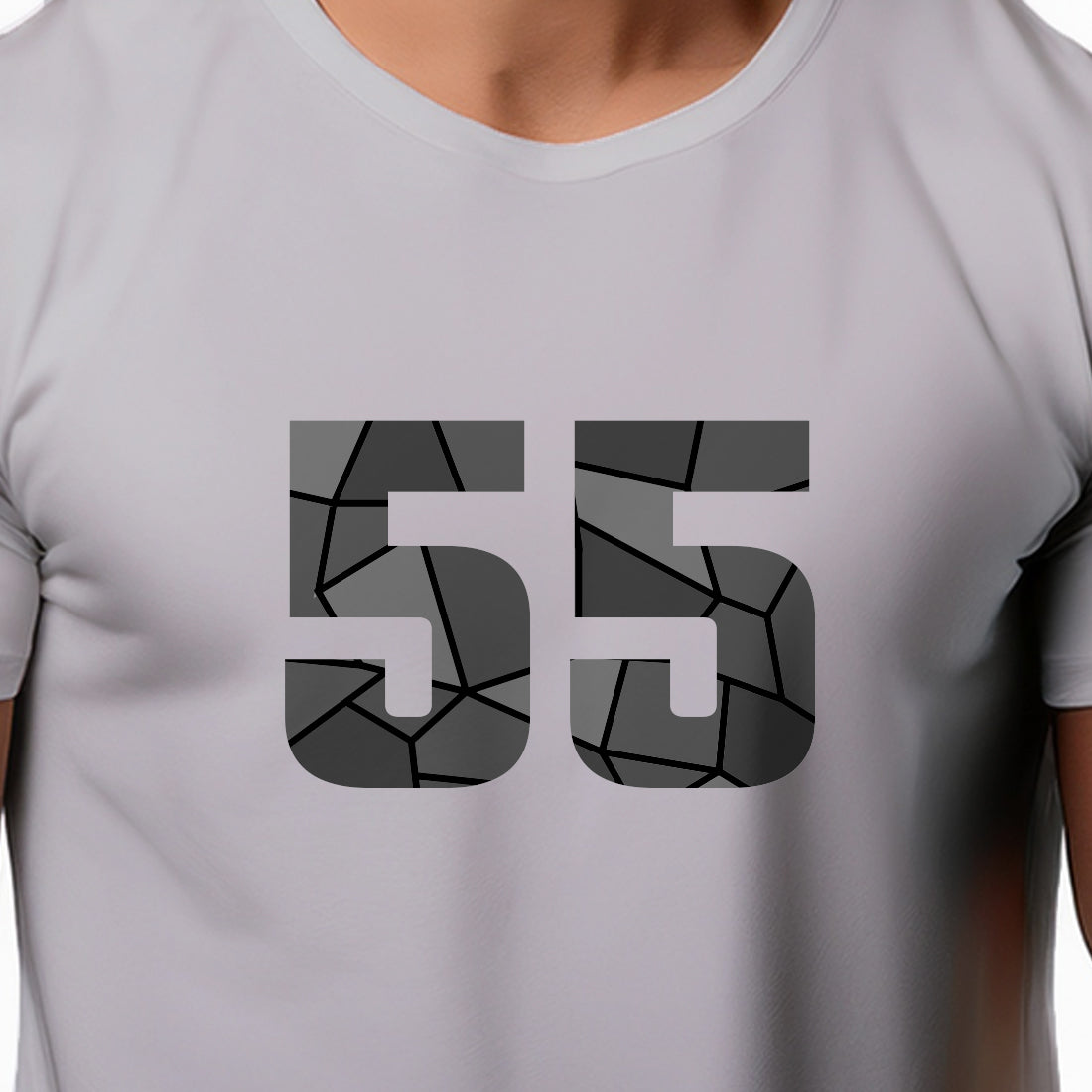 55 Number Men Unisex T-Shirt (Melange Grey)