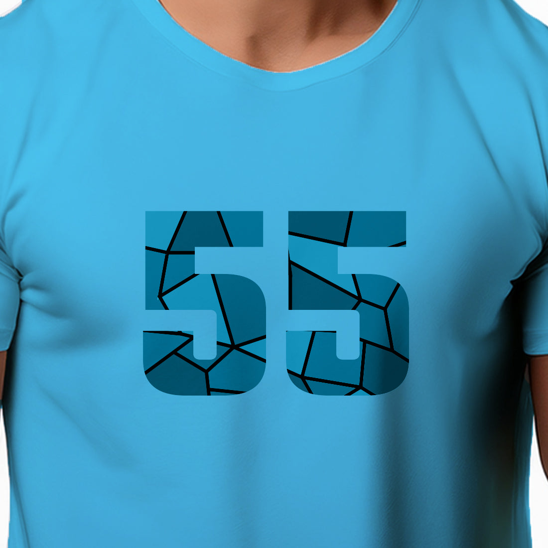 55 Number Men Unisex T-Shirt (Sky Blue)