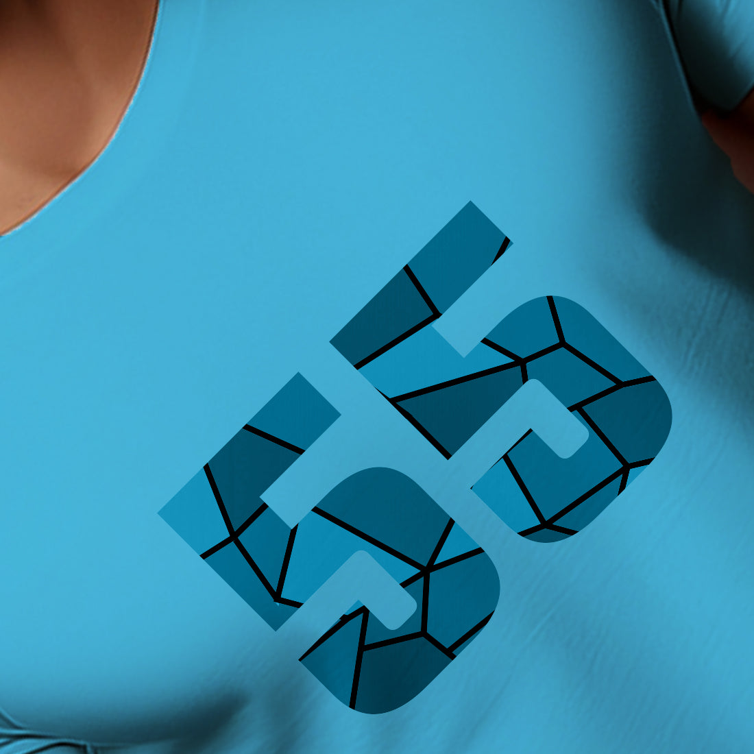 55 Number Men Unisex T-Shirt (Sky Blue)