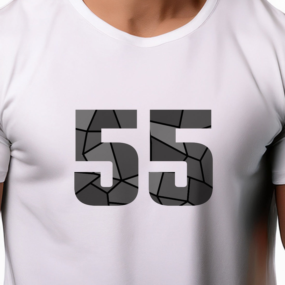 55 Number Men Unisex T-Shirt (White)
