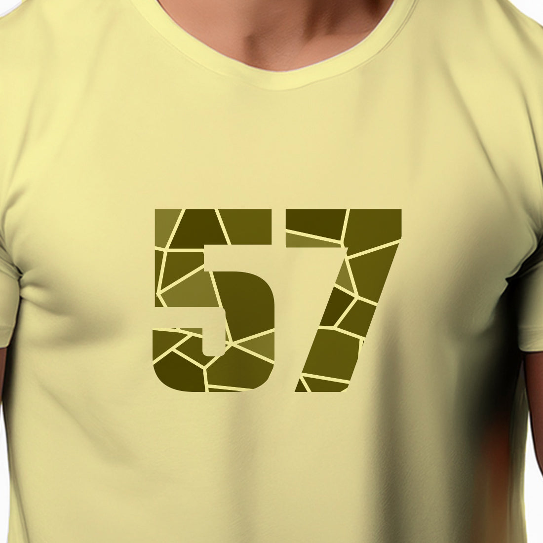 57 Number Men Unisex T-Shirt (Butter Yellow)