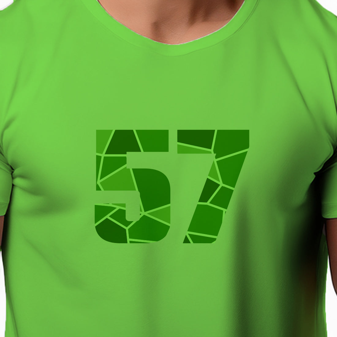 57 Number Men Unisex T-Shirt (Liril Green)