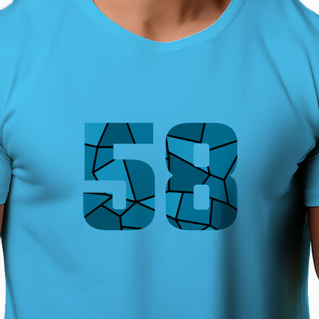 58 Number Men Unisex T-Shirt (Sky Blue)