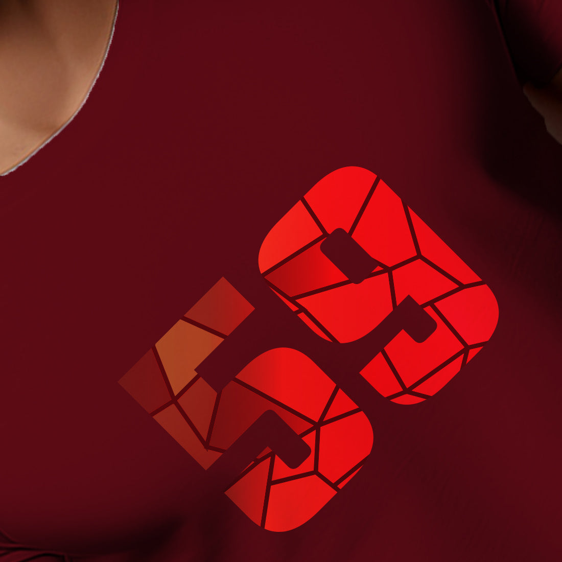 59 Number Men Unisex T-Shirt (Maroon)