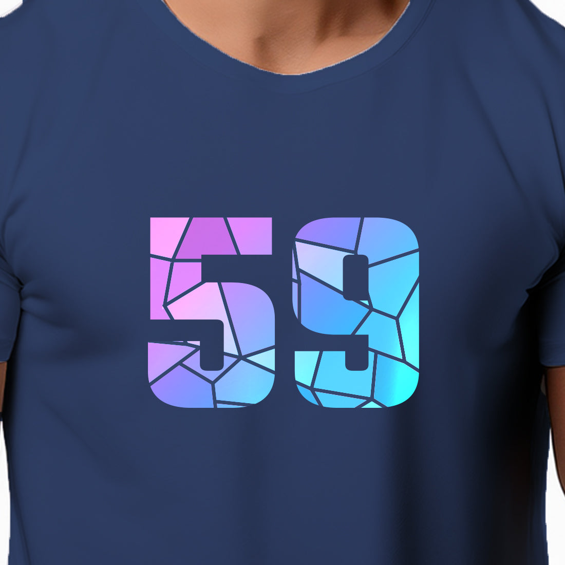 59 Number Men Unisex T-Shirt (Navy Blue)