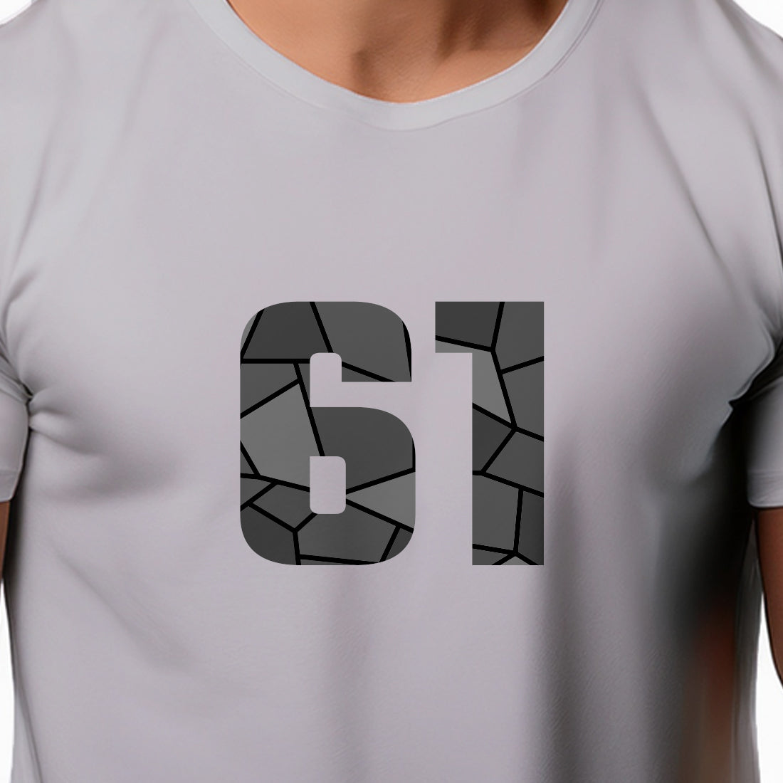 61 Number Men Unisex T-Shirt (Melange Grey)