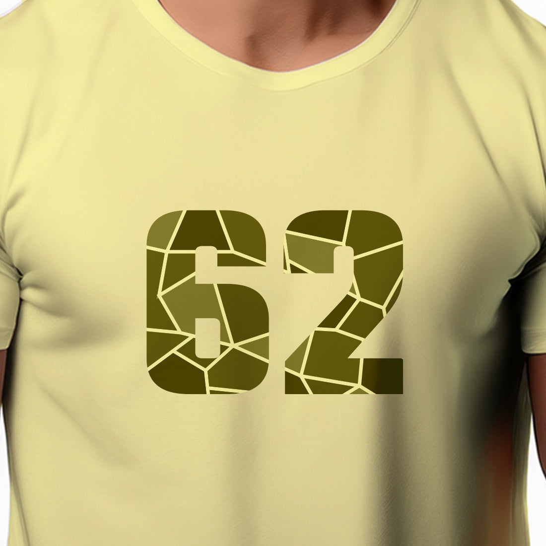 62 Number Men Unisex T-Shirt (Butter Yellow)