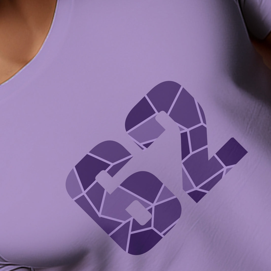 62 Number Men Unisex T-Shirt (Iris Lavender)
