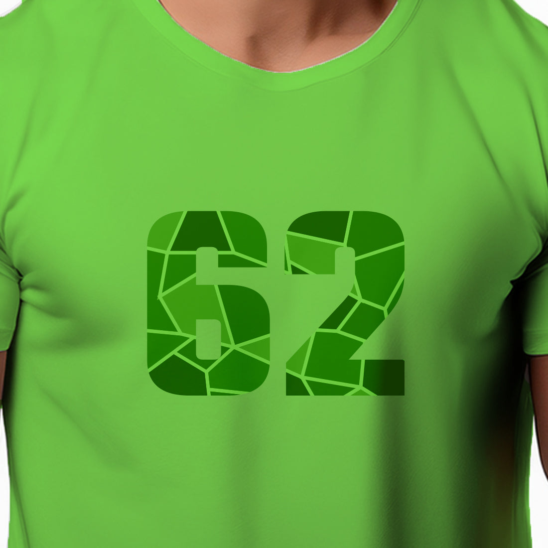 62 Number Men Unisex T-Shirt (Liril Green)